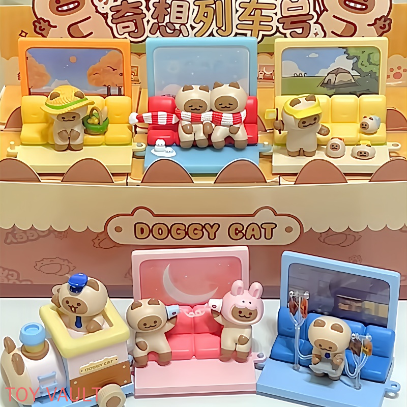Anime Action Figure Blind Box - ของแท้ Kkv Doggy Cat Fantasy Train