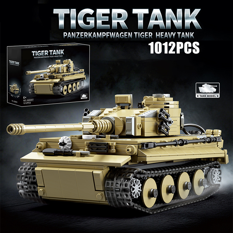Lego Compatible Military Tank - ชุดตัวต่อรถถังรุ่นเยอรมัน Tiger Heavy Tank 1000 ชิ้น