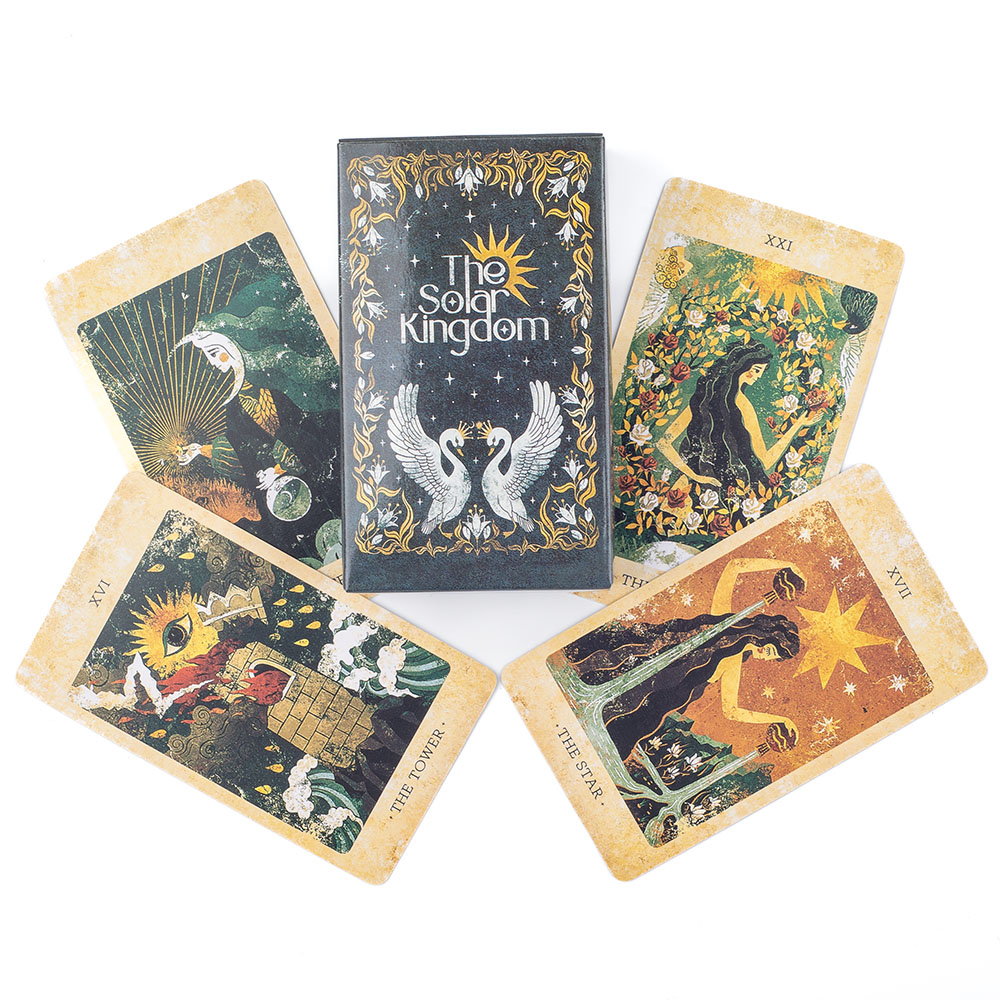 Tarot Cards Deck With Guidebook - ชุดไพ่ทาโรต์โซลาร์คิงดอม 78 ใบ ชุดไพ่พยากรณ์ภาษาอังกฤษ ฉบับพยากรณ์ ไพ่สำหรับเล่นเกม