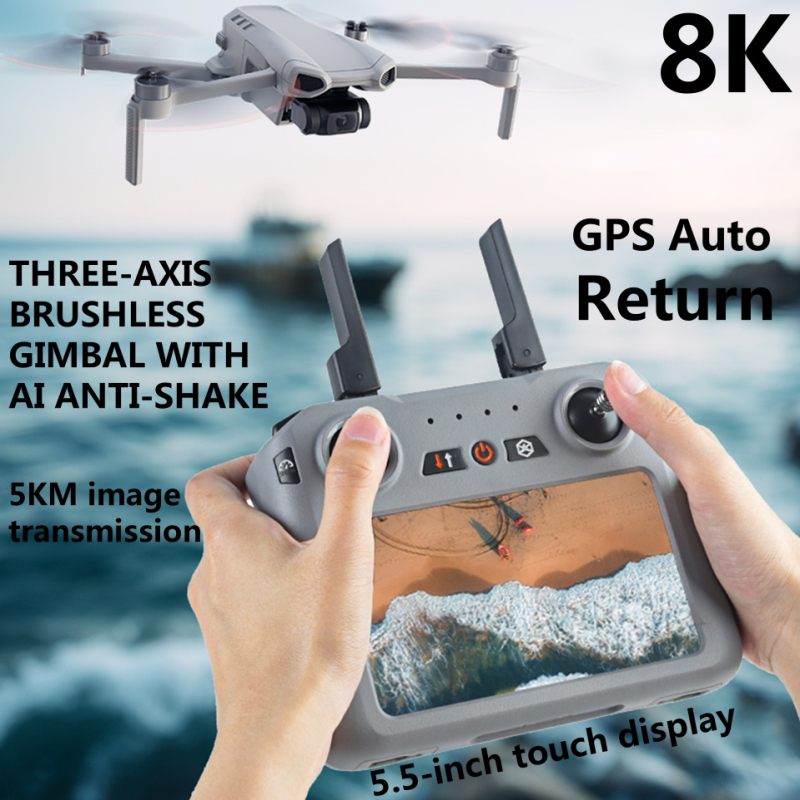 Fpv Brushless Rc Drone 4K - 5KM Brushlessถ่ายภาพทางอากาศตําแหน่งGPS FPVรีโมทคอนโทรลQuadcopter 8K ESC 3