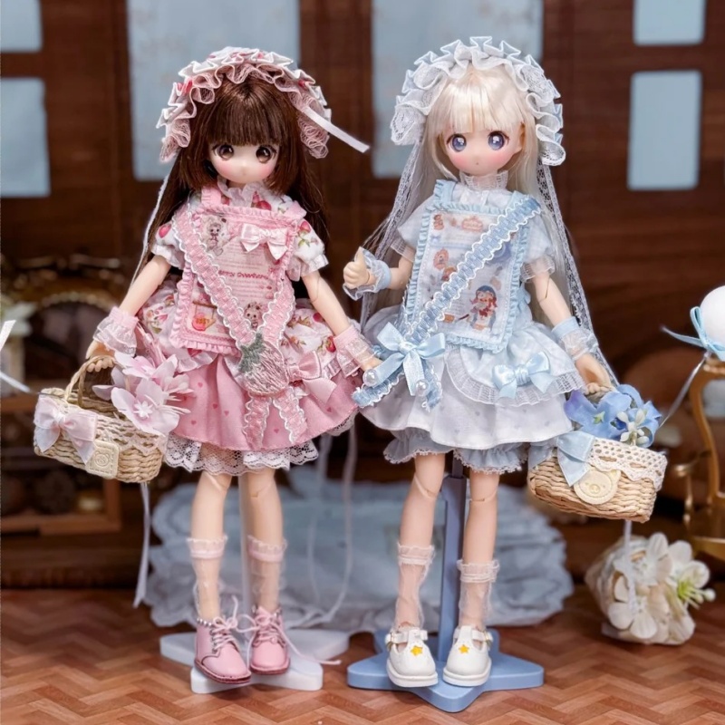 Bjd Doll 1 6 Full Set With Clothes - ชุดเสื้อผ้าตุ๊กตา BJD สไตล์โลลิต้าหวานๆ แบบเรโทร ครบเซ็ตสำหรับตุ๊กตา BJD/MJD
