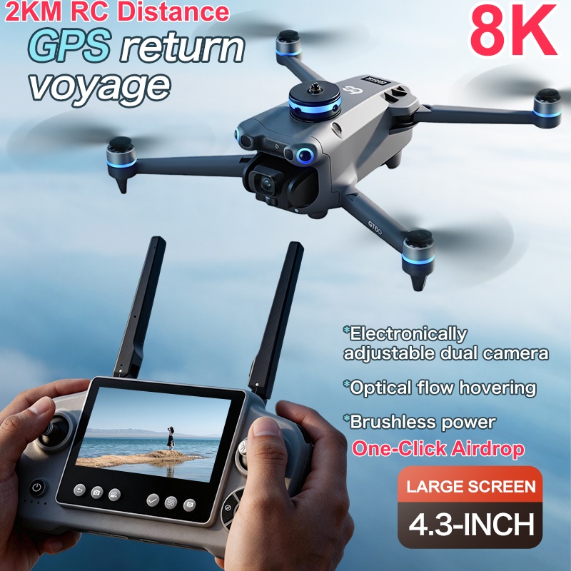 Fpv Brushless Rc Drone 4K - โดรน 8K ESC Aerial Smart Airdrop