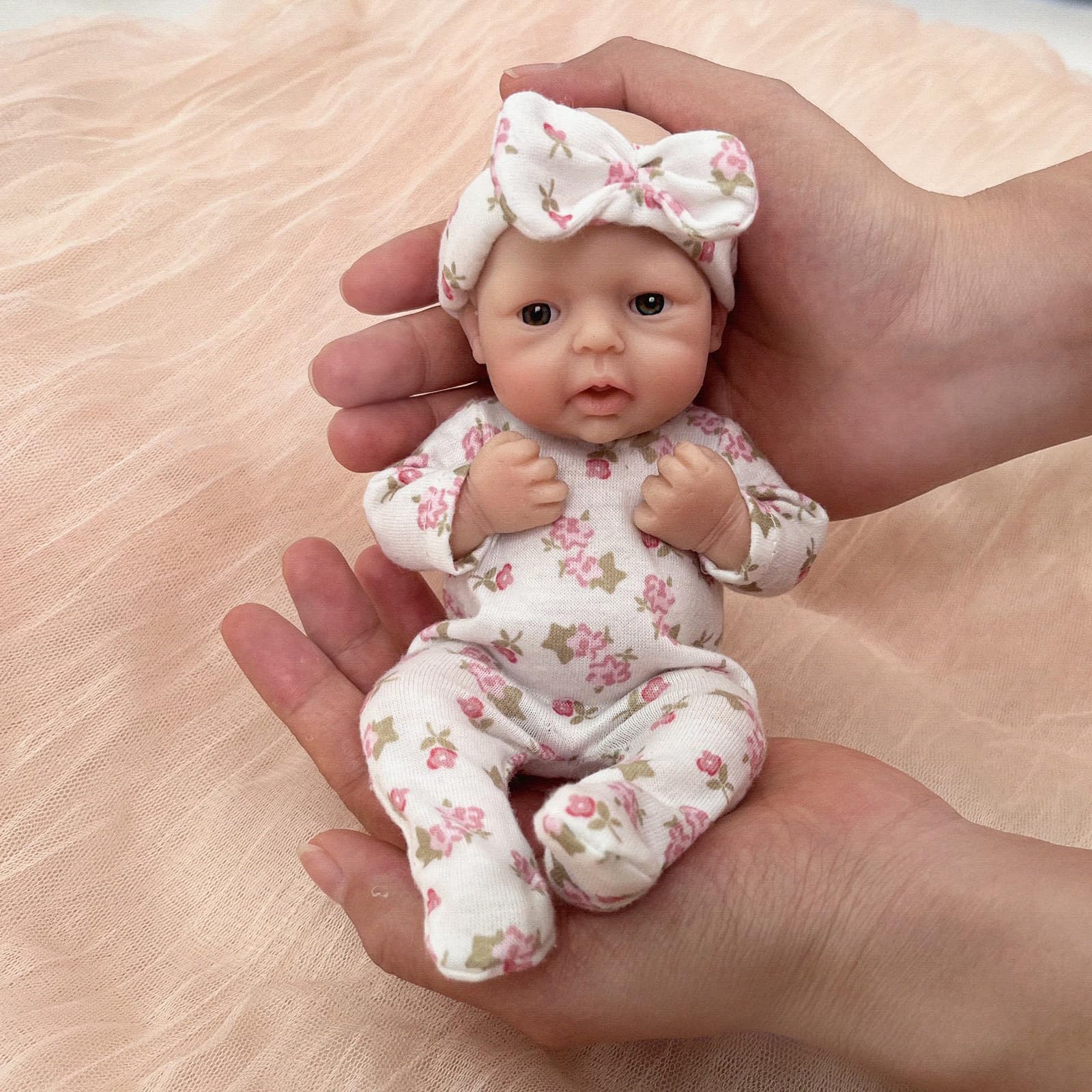 Reborn Baby Doll Silicone Realistic - Blrags ตุ๊กตาเด็กทารก Reborn ตุ๊กตา 7 นิ้วสาวตุ๊กตาซิลิโคนมินิตุ๊กตาเด็กทารกสมจริงซิลิโคน