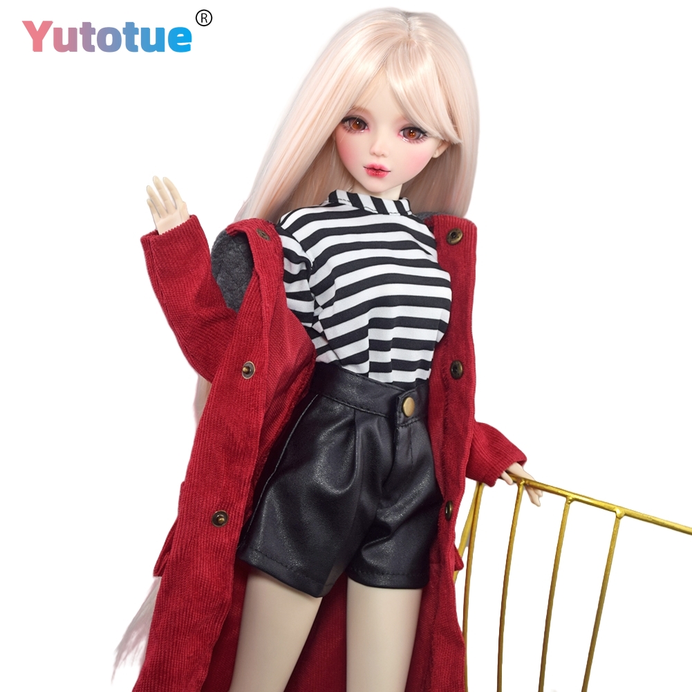 Bjd Doll 1 6 Full Set With Clothes - YUTOTUE 22 นิ้วความสูงตุ๊กตาหญิงของเล่นข้อต่อ Body เสื้อผ้าแฟชั่นรองเท้าวิกผมยาวชุดตุ๊กตาแฟชั่นตุ๊กตา BJD