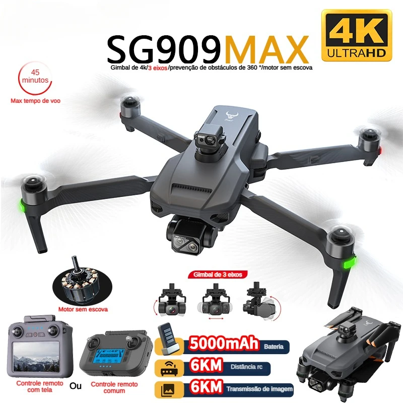Fpv Brushless Rc Drone 4K - ZLL SG909 SG909MAX Professional Drone 4Kกล้อง