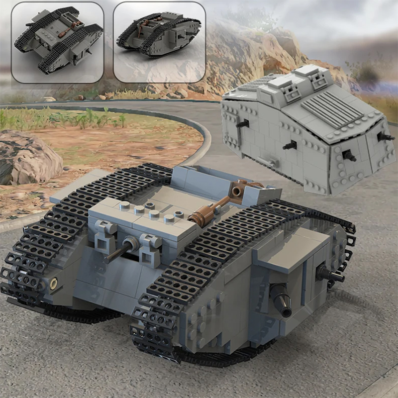 Lego Compatible Military Tank - MOC WW1 เยอรมนีทหาร A7V Combat Tank