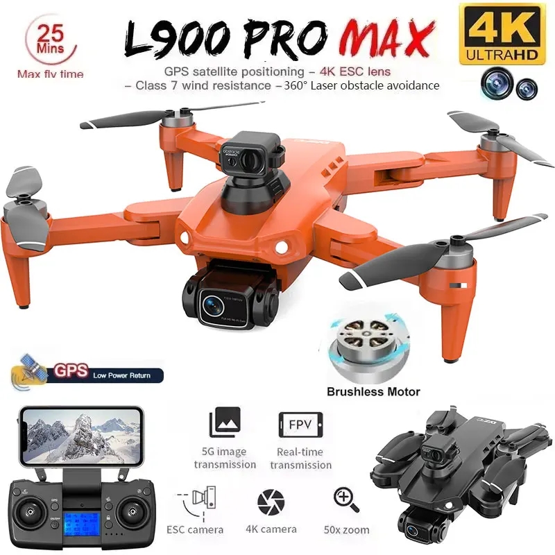 L900 Pro MAX GPS โดรน 4K Profe - Fpv Brushless Rc Drone 4K บทวิจารณ์และราคา