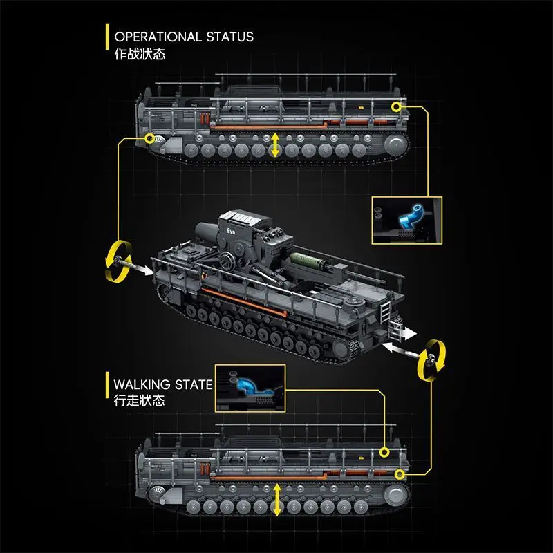 12GO 97026 4706 ชิ้น ชุดตัวต่อ - Lego Compatible Military Tank บทวิจารณ์และราคา