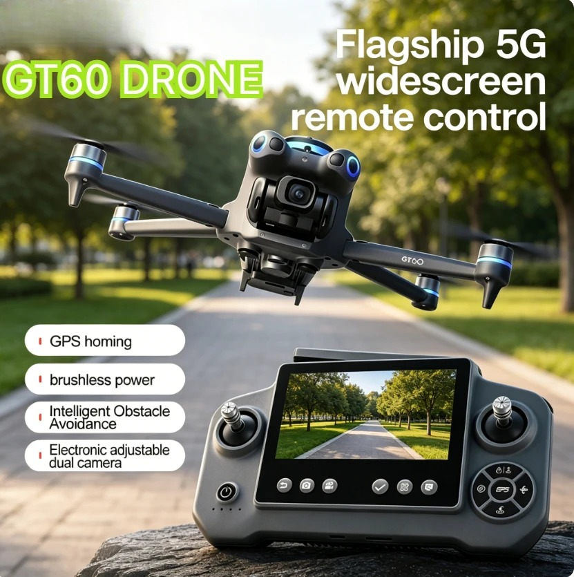 โดรน GT60 GPS แบบพับได้ หน้าจอ - Fpv Brushless Rc Drone 4K บทวิจารณ์และราคา