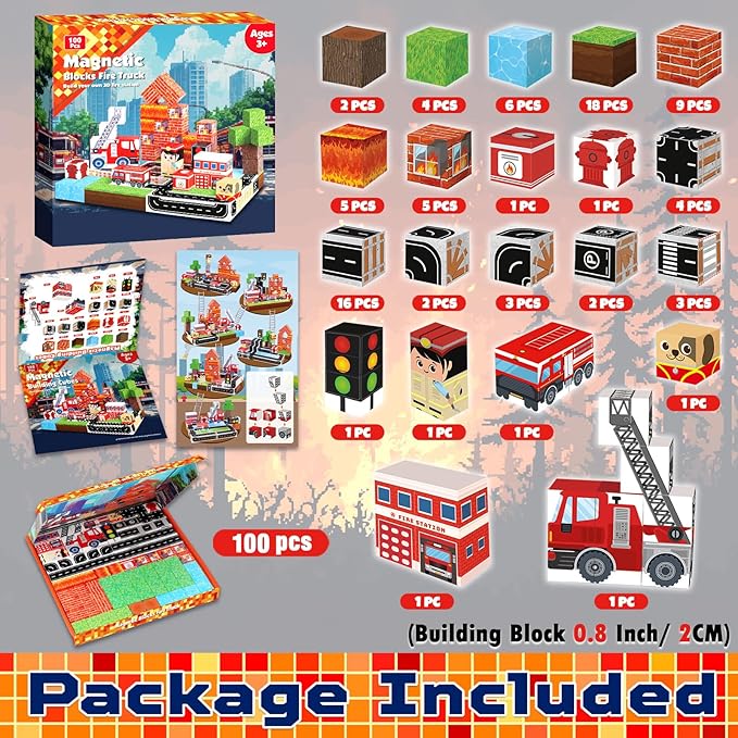 ชุดตัวต่อแม่เหล็ก 100 ชิ้น ชุด - Magnetic Building Tiles Set 100Pcs บทวิจารณ์และราคา
