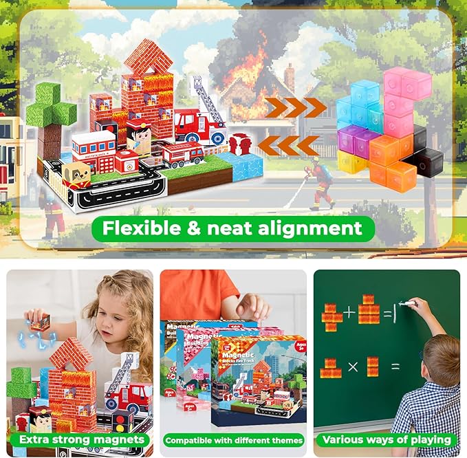ชุดตัวต่อแม่เหล็ก 100 ชิ้น ชุด - Magnetic Building Tiles Set 100Pcs บทวิจารณ์และราคา