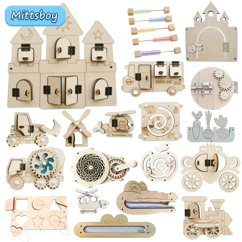 Montessori Busy Board DIY ไม้อ - Montessori Wooden Busy Board Toddler บทวิจารณ์และราคา